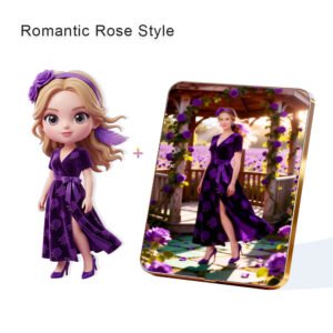 Romantic Rose style Custom 3D Figure & 10" Photo Frame