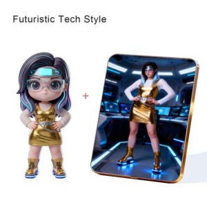 Futuristic Tech style Custom 3D Figure & 10" Photo Frame