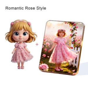 Romantic Rose Style Custom 3D Figure & 10" Photo Frame