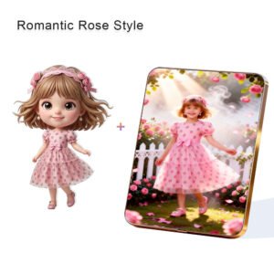 Romantic Rose Style Custom 3D Figure & 10" Photo Frame
