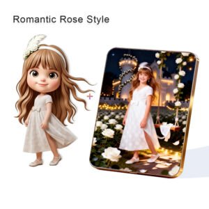 Romantic Rose Style Custom 3D Figure & 10" Photo Frame