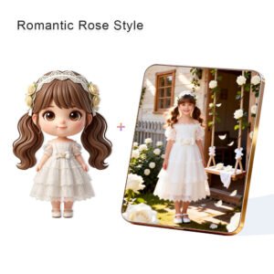 Romantic Rose Style Custom 3D Figure & 10" Photo Frame