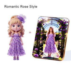 Romantic Rose style Custom 3D Figure & 10" Photo Frame