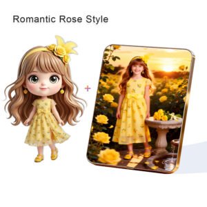 Romantic Rose Style Custom 3D Figure & 10" Photo Frame