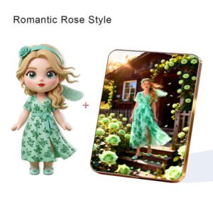 Romantic Rose style Custom 3D Figure & 10" Photo Frame