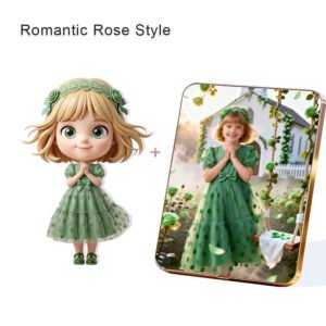 Romantic Rose Style Custom 3D Figure & 10" Photo Frame