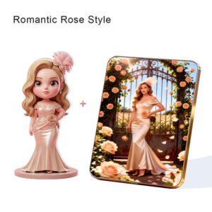 Romantic Rose style Custom 3D Figure & 10" Photo Frame