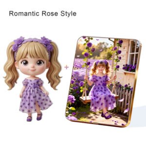 Romantic Rose Style Custom 3D Figure & 10" Photo Frame