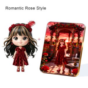 Romantic Rose Style Custom 3D Figure & 10" Photo Frame