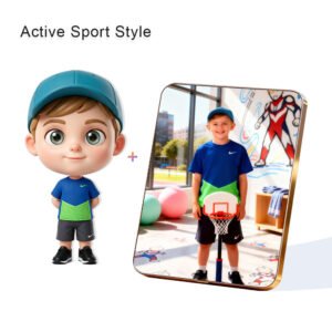 Active Sport Style Custom 3D Figure & 10" Photo Frame