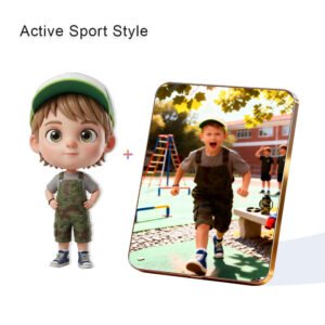 Active Sport Style Custom 3D Figure & 10" Photo Frame