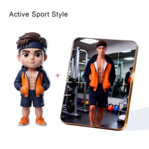 Active Sport style Custom 3D Figure & 10" Photo Frame
