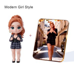 Modern Glam Style Custom 3D Figure & 10" Photo Frame
