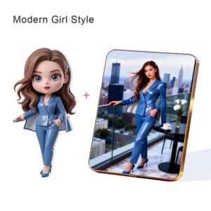 Modern Glam Style Custom 3D Figure & 10" Photo Frame