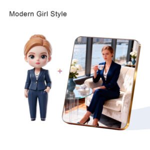 Modern Glam Style Custom 3D Figure & 10" Photo Frame