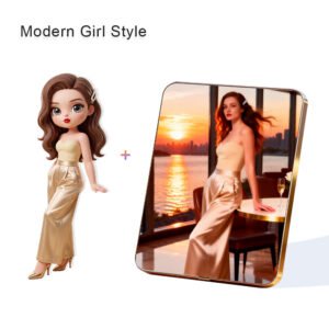 Modern Glam Style Custom 3D Figure & 10" Photo Frame