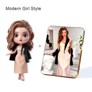Modern Glam Style Custom 3D Figure & 10" Photo Frame