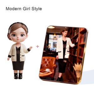 Modern Glam Style Custom 3D Figure & 10" Photo Frame