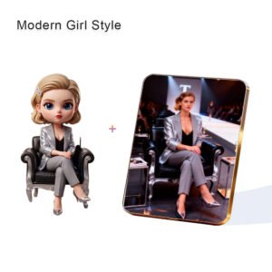 Modern Glam Style Custom 3D Figure & 10" Photo Frame