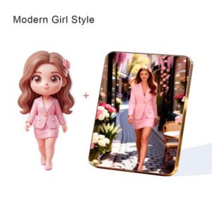 Modern Glam Style Custom 3D Figure & 10" Photo Frame