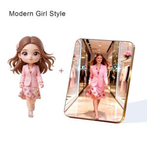 Modern Glam Style Custom 3D Figure & 10" Photo Frame