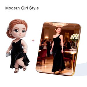 Modern Glam Style Custom 3D Figure & 10" Photo Frame