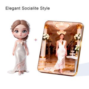 Elegant Socialite Style Custom 3D Figure & 10" Photo Frame