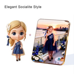 Elegant Socialite Style Custom 3D Figure & 10" Photo Frame