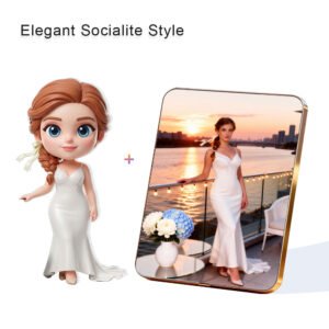 Elegant Socialite style Custom 3D Figure & 10" Photo Frame