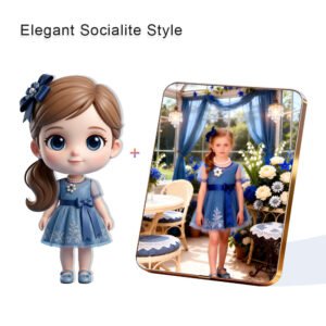 Elegant Socialite Style Custom 3D Figure & 10" Photo Frame