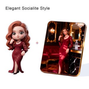 Elegant Socialite style Custom 3D Figure & 10" Photo Frame