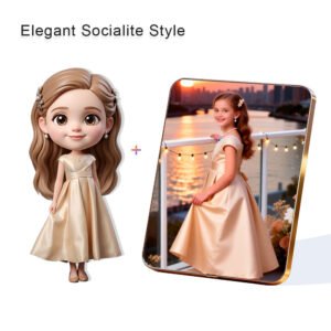 Elegant Socialite Style Custom 3D Figure & 10" Photo Frame