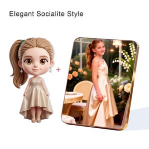 Elegant Socialite Style Custom 3D Figure & 10" Photo Frame