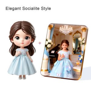 Elegant Socialite Style Custom 3D Figure & 10" Photo Frame