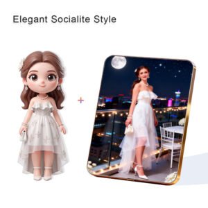 Elegant Socialite style Custom 3D Figure & 10" Photo Frame