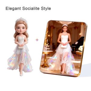 Elegant Socialite style Custom 3D Figure & 10" Photo Frame
