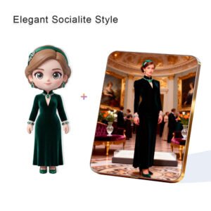 Elegant Socialite style Custom 3D Figure & 10" Photo Frame