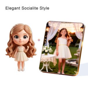 Elegant Socialite Style Custom 3D Figure & 10" Photo Frame