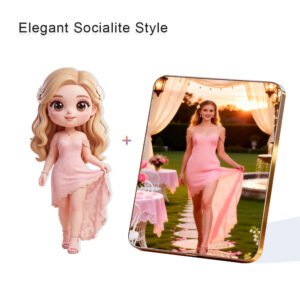 Elegant Socialite style Custom 3D Figure & 10" Photo Frame