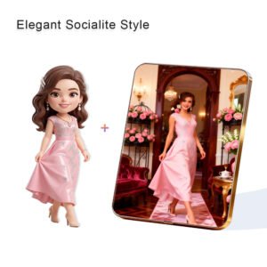 Elegant Socialite style Custom 3D Figure & 10" Photo Frame