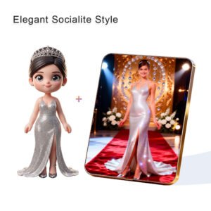 Elegant Socialite style Custom 3D Figure & 10" Photo Frame