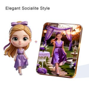Elegant Socialite Style Custom 3D Figure & 10" Photo Frame