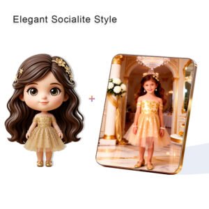 Elegant Socialite Style Custom 3D Figure & 10" Photo Frame