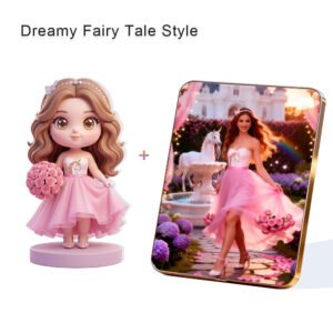 Dreamy Fairy Tale style Custom 3D Figure & 10" Photo Frame