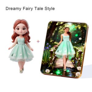 Dreamy Fairy Tale style Custom 3D Figure & 10" Photo Frame