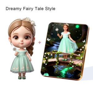 Dreamy Fairy Tale Style Custom 3D Figure & 10" Photo Frame