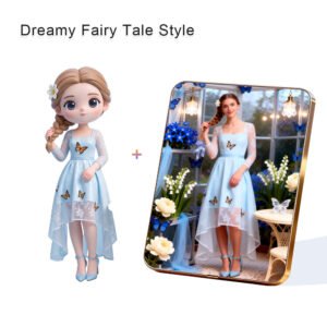 Dreamy Fairy Tale style Custom 3D Figure & 10" Photo Frame