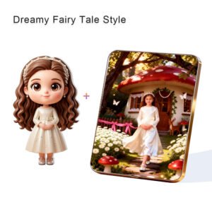 Dreamy Fairy Tale Style Custom 3D Figure & 10" Photo Frame
