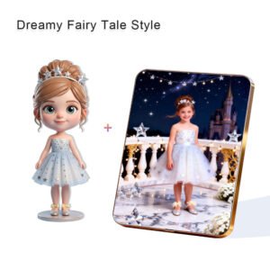 Dreamy Fairy Tale Style Custom 3D Figure & 10" Photo Frame