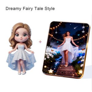 Dreamy Fairy Tale style Custom 3D Figure & 10" Photo Frame